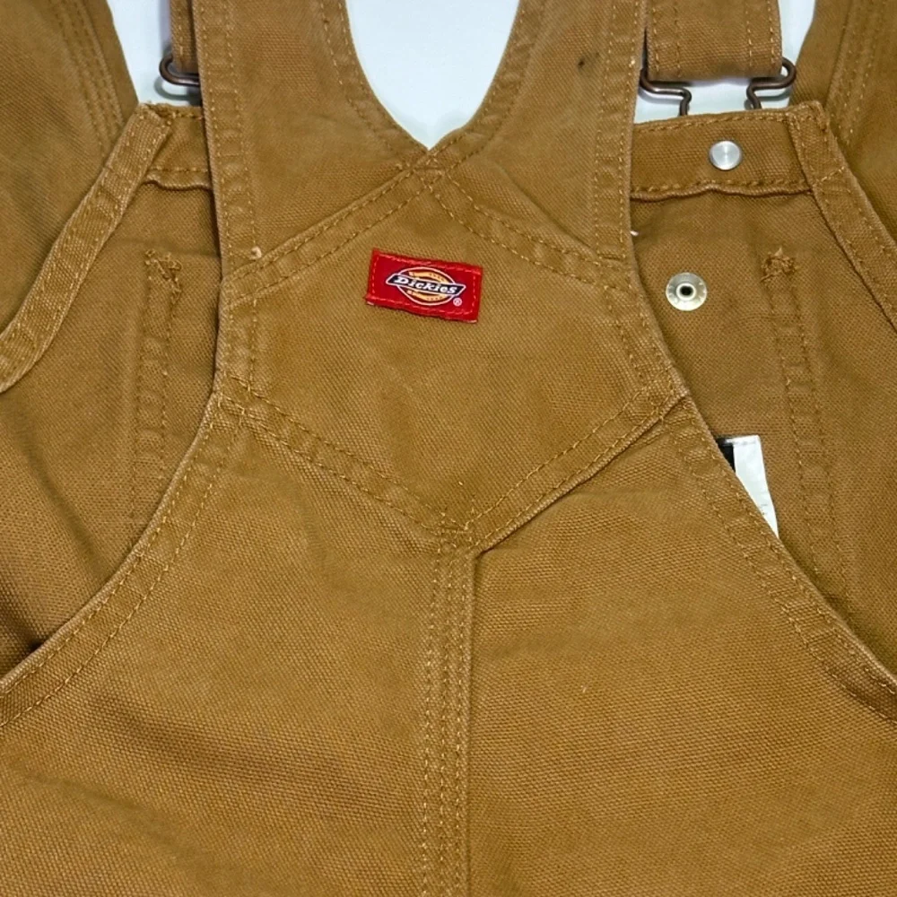 Dickies Brown Bib Overalls Kids 10/12 (M) Workwear Style - Picture 5 of 8